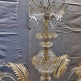 Lustre Murano translucide et or ancien complet