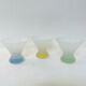 Set of 3 vintage frosted glass cups – 1990s