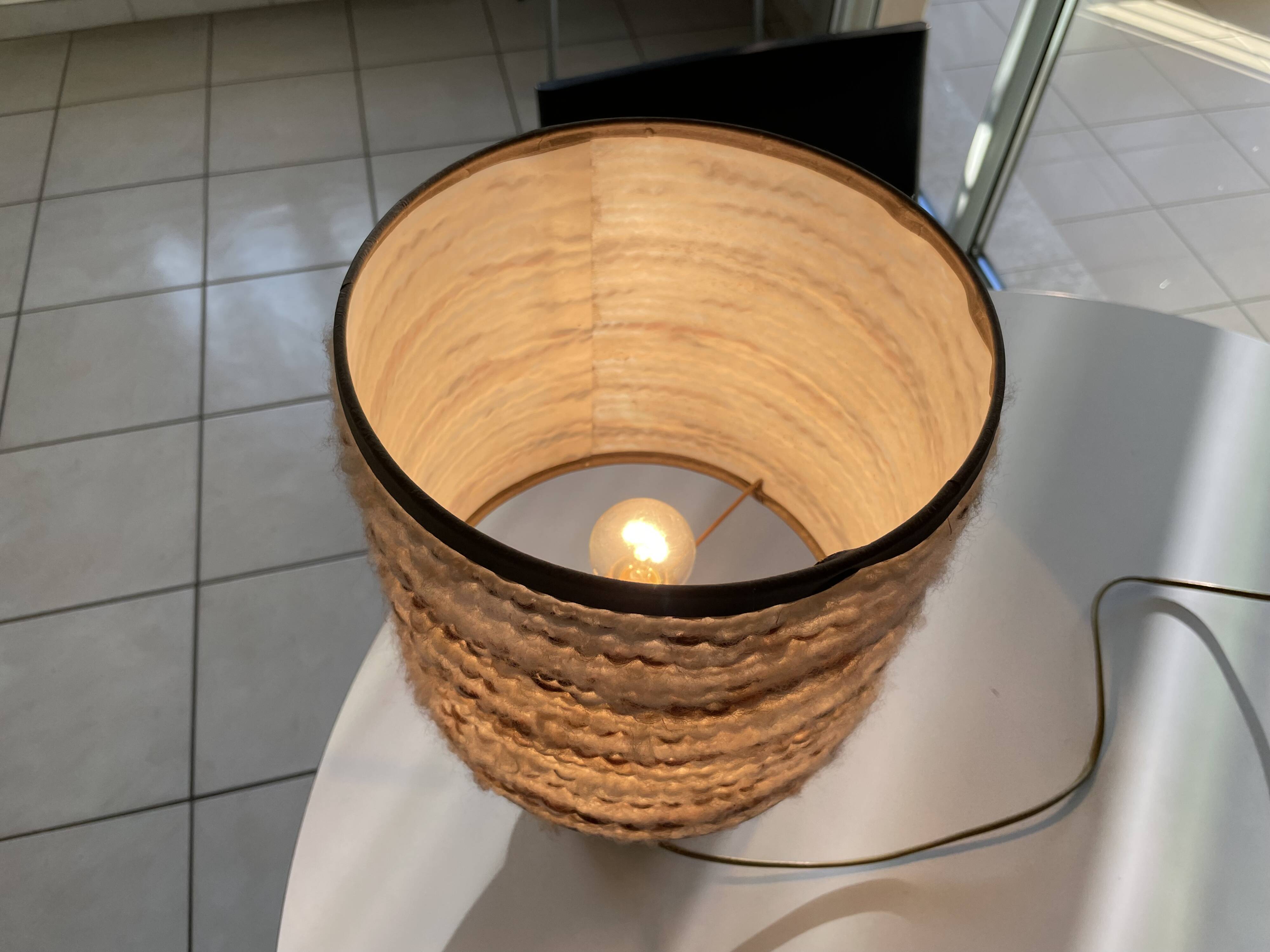 Turned wood lamp from the 1970s