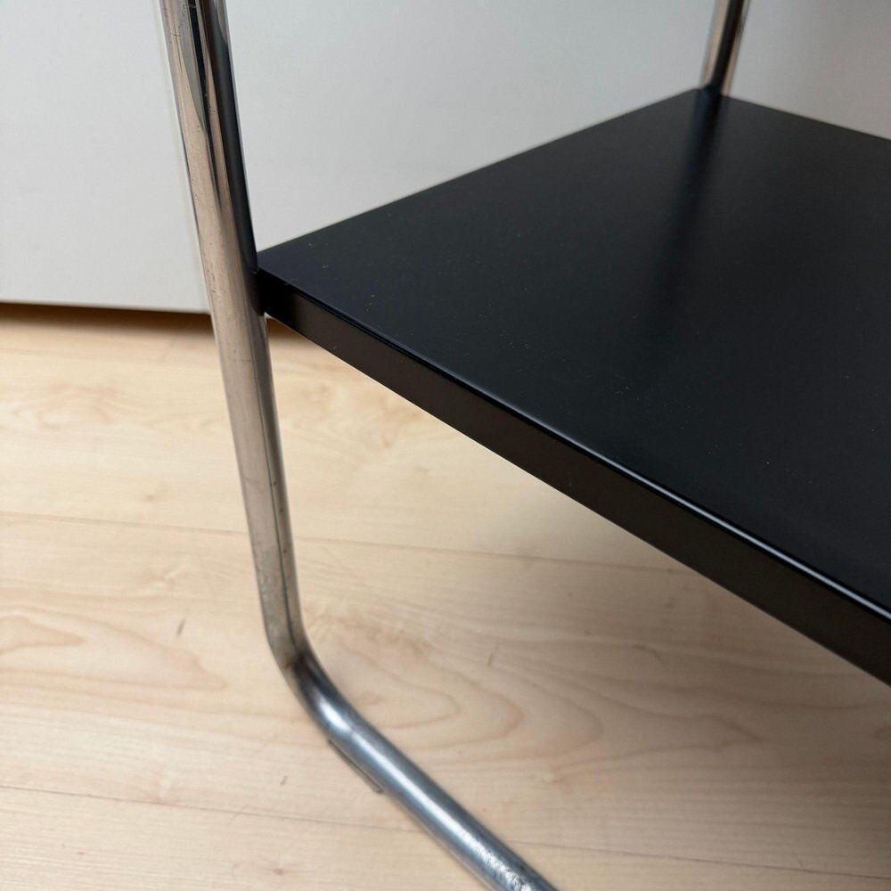 Steel tube side table in black & chrome by Mauser Werke, Germany, 1950