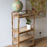 Etagère rotin et bois
