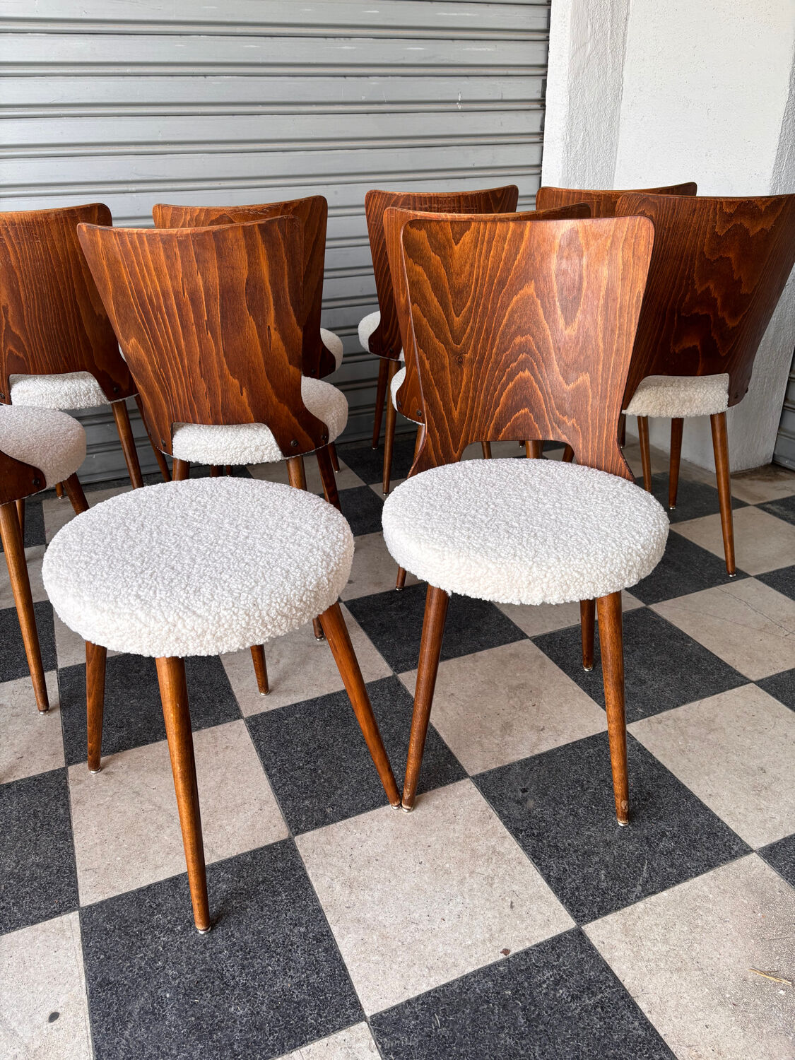Set of 14 Baumann bistro chairs