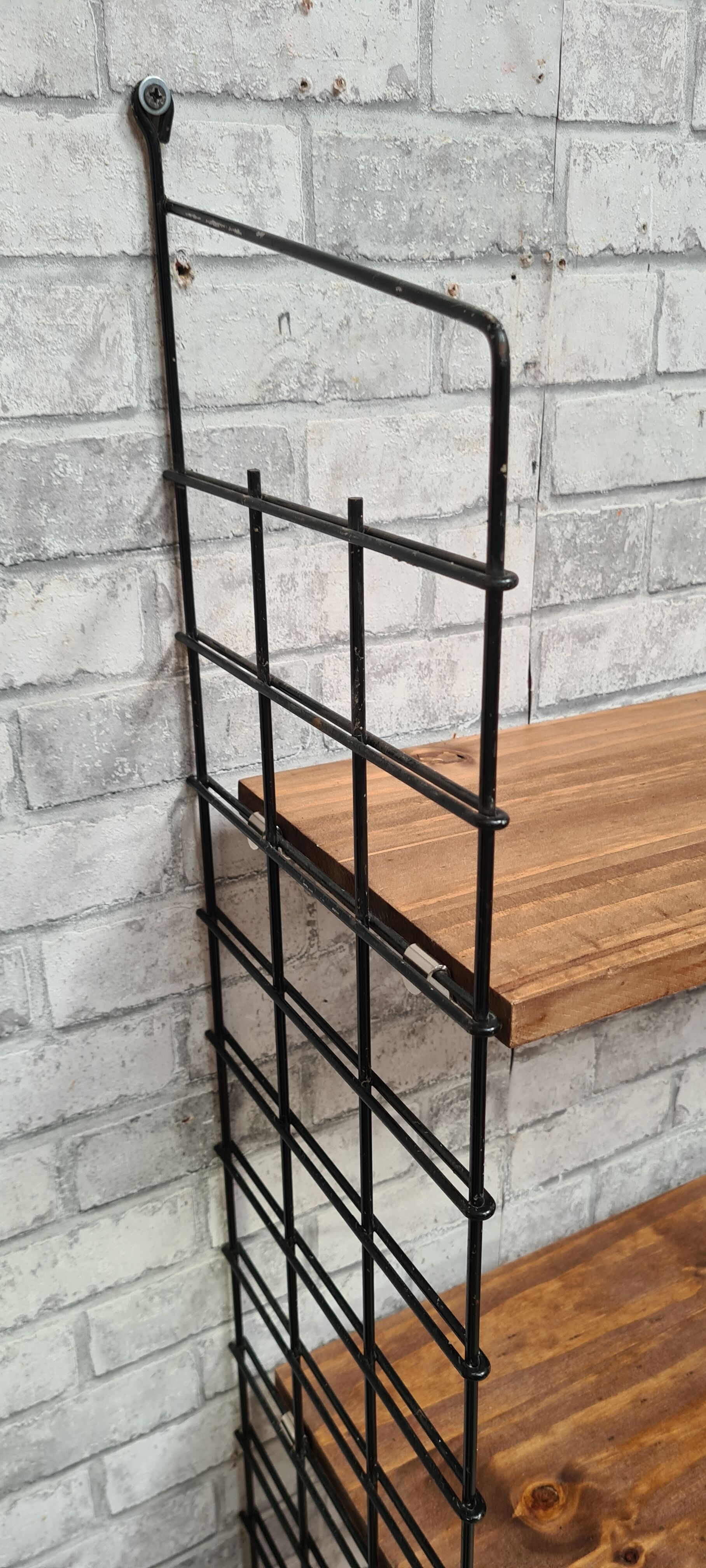 Scandinavian shelving unit, 1960-70, 3 raw wood shelves
