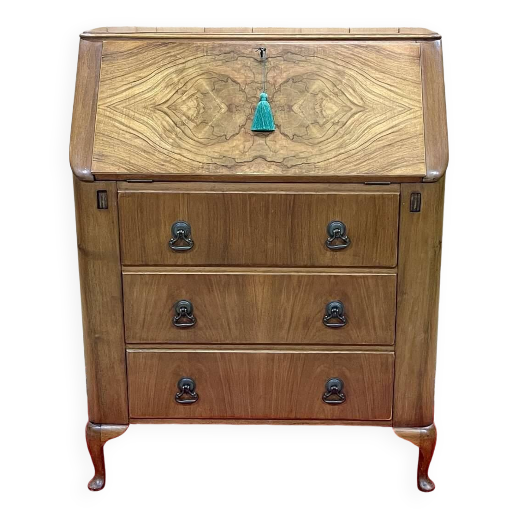 1960s English walnut secretary