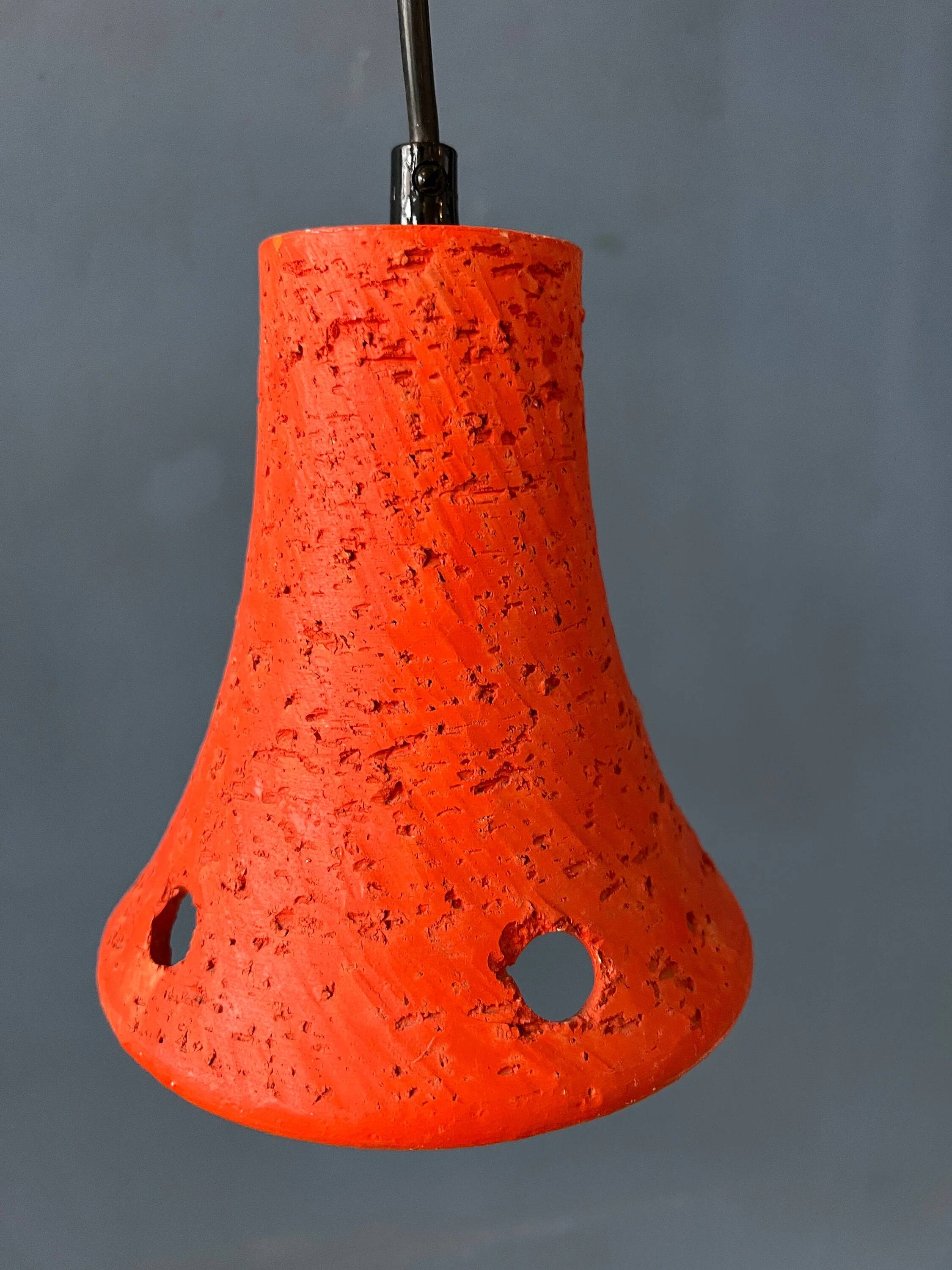 2 retro ceramic orange pendants