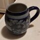 Vintage mug or tankard in Alsace blue enamel, numbered and signed Betschdorf