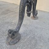 Antique cast iron and marble bistro restaurant table