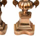 Pair of copper brass channel old fireplace accessory - Brocante Chic