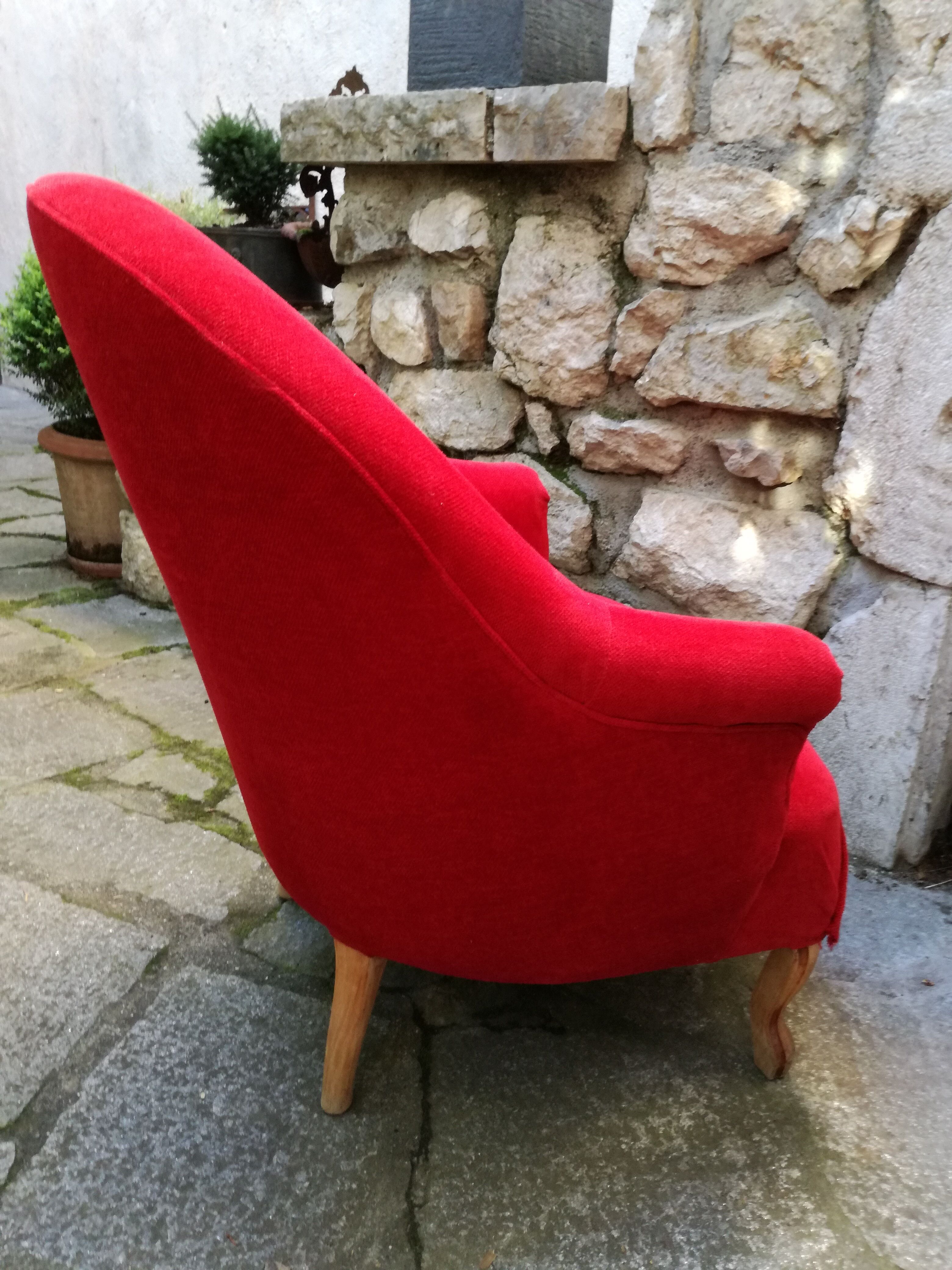 Armchair raspberry red Toad