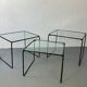 Modernist Italian steel and glass set of nesting tables, 1970s, set of 3