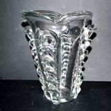 Vintage Vallerysthal blown crystal vase H26.5cm