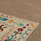 White blue multicoloured kilim suzani rug – 240x170 cm