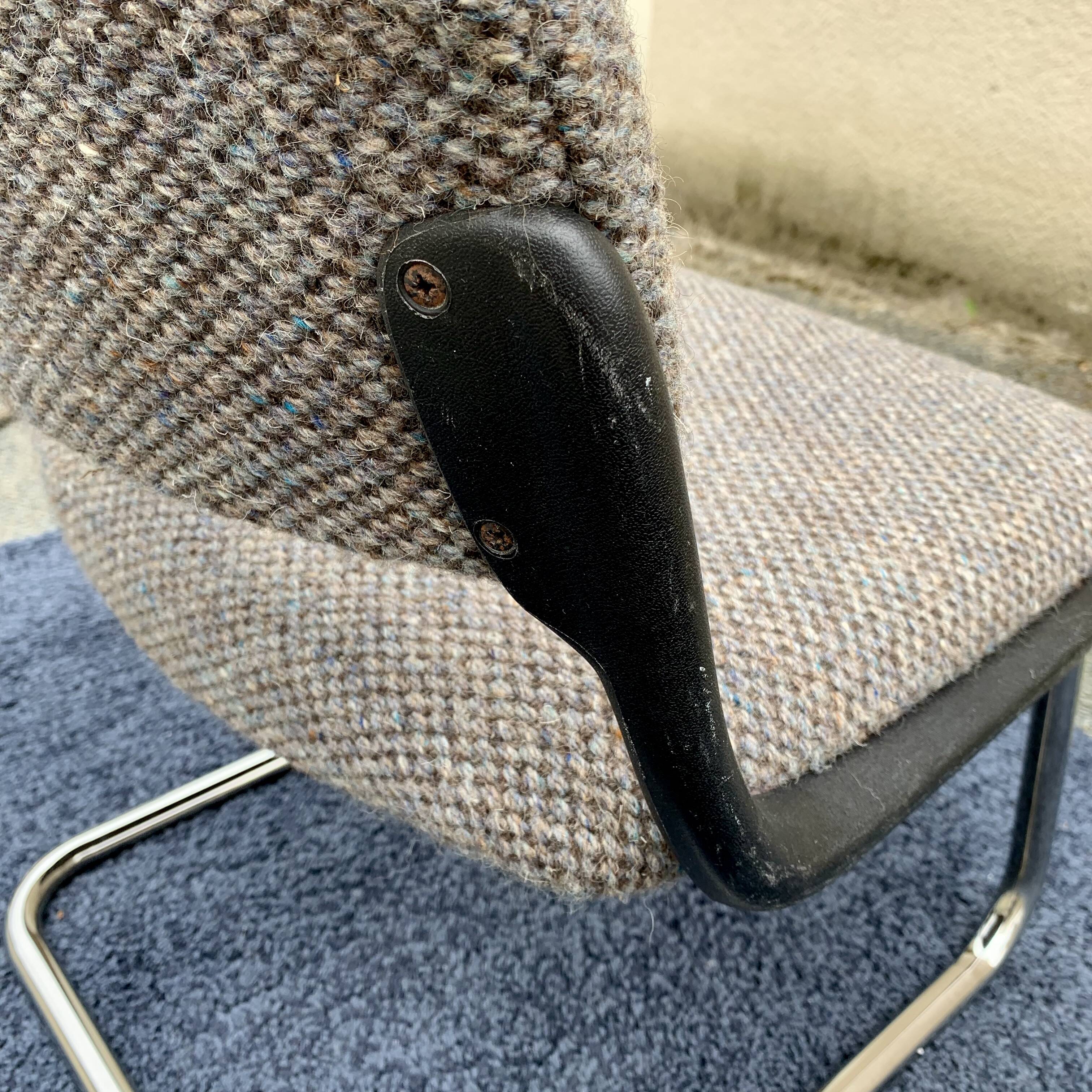 Pair of Eurosit tweed grey lounge chairs 1970