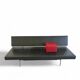 Martin Visser BR 02.7 / Sofa bed / ‘t Spectrum / 1980s / Black leather / red cushion