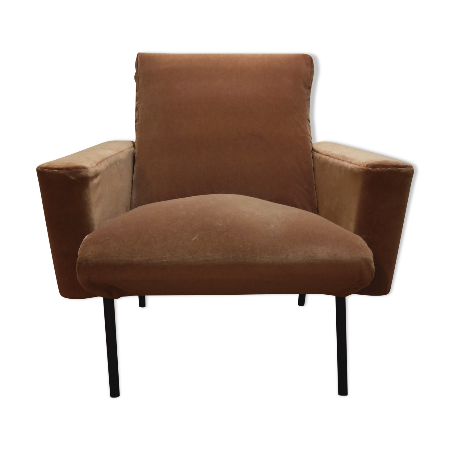 Vintage velvet chair old pink