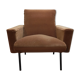 Fauteuil vintage velours vieux rose