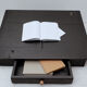 Written accountant's desk numbered black wood