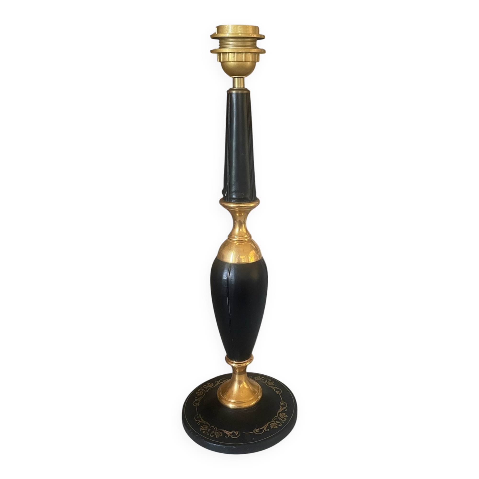 Black leather lamp Le Tanneur