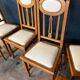 6 chaises en chêne et cuir blanc cassé