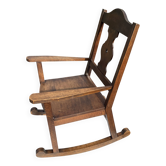 Antique rocking chair in solid oak - beautiful patina - traditional craftsmanship