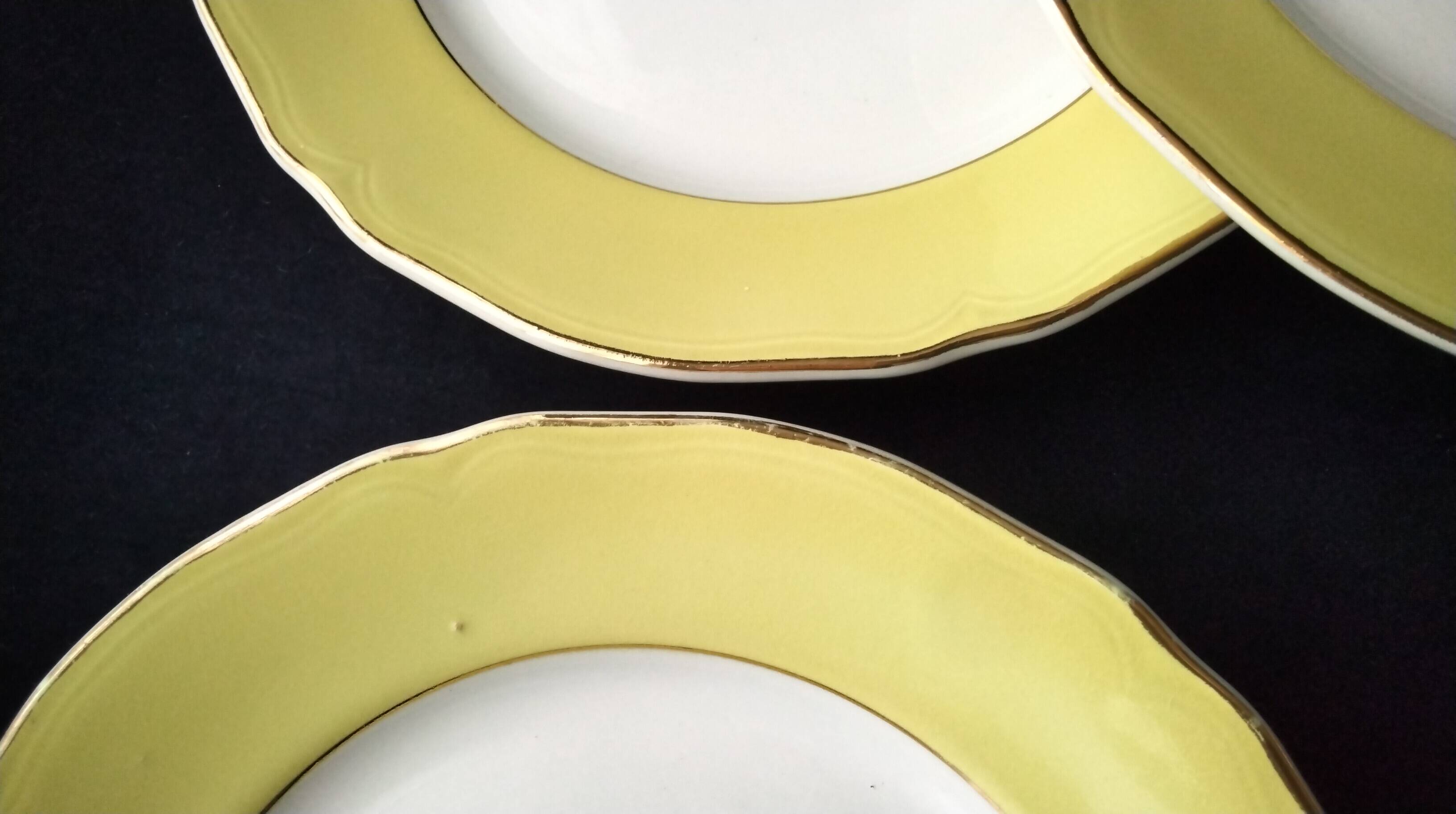6 flat plates in Badonviller earthenware FB