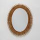 Wall mirror with rattan frame, 1950s