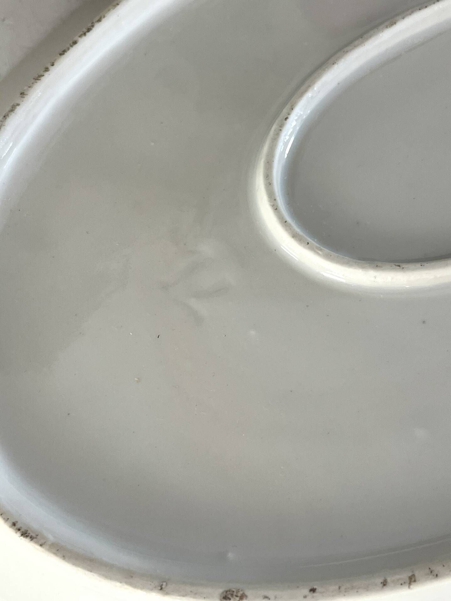 Vintage French Holly Deep Platter, Christmas Serving Dish, Large Oval