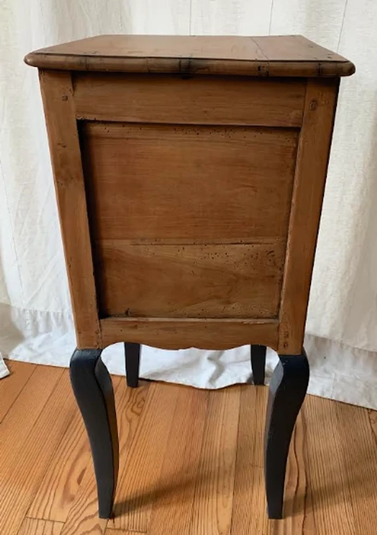 wooden bedside table