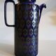 Navy blue Art Deco style coffee pot