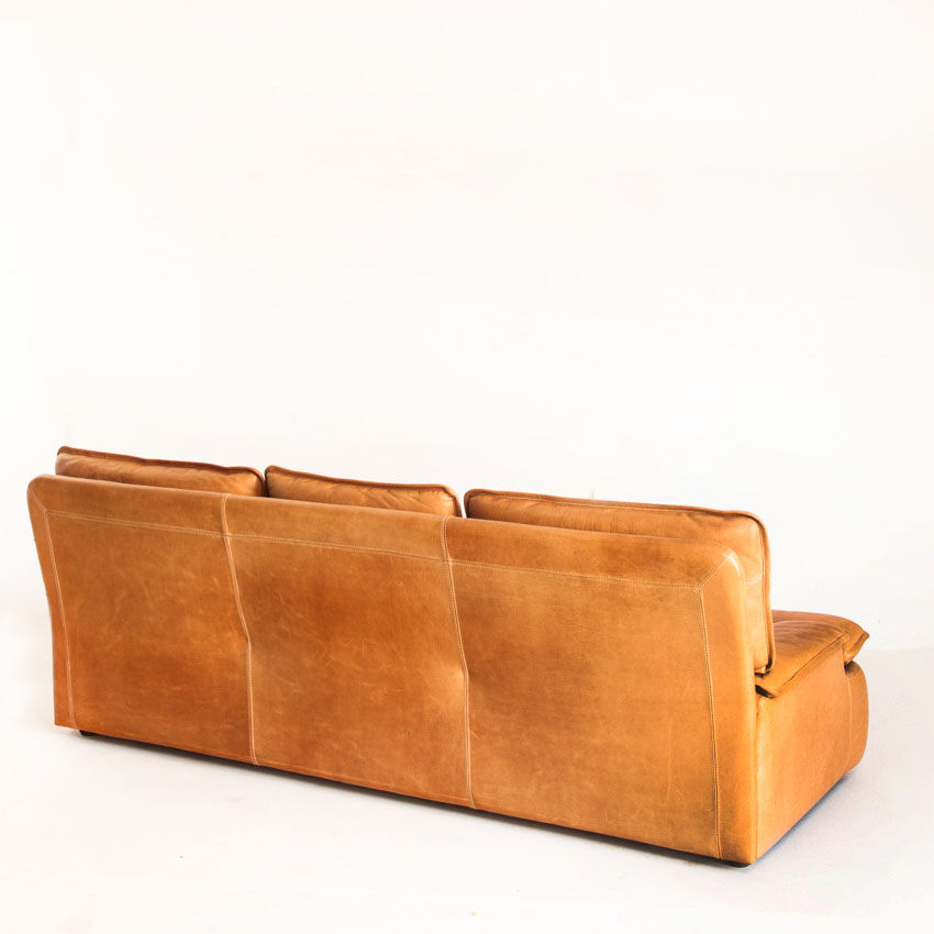 Vintage leather sofa. Belgium, 1970s