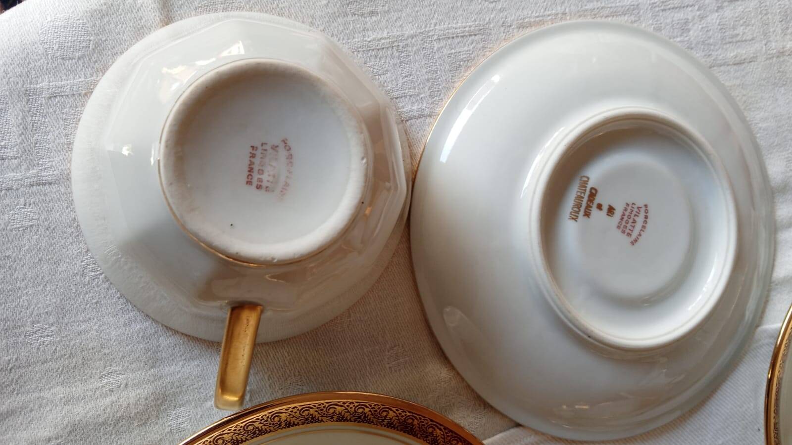 Vilatte Limoges Porcelain Coffee Service 13 Pieces, 11 People 1950