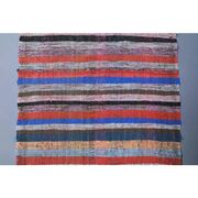 Vintage Turkish Hand-Knotted Wool Cotton Red Kilim Runner Rug 100x335