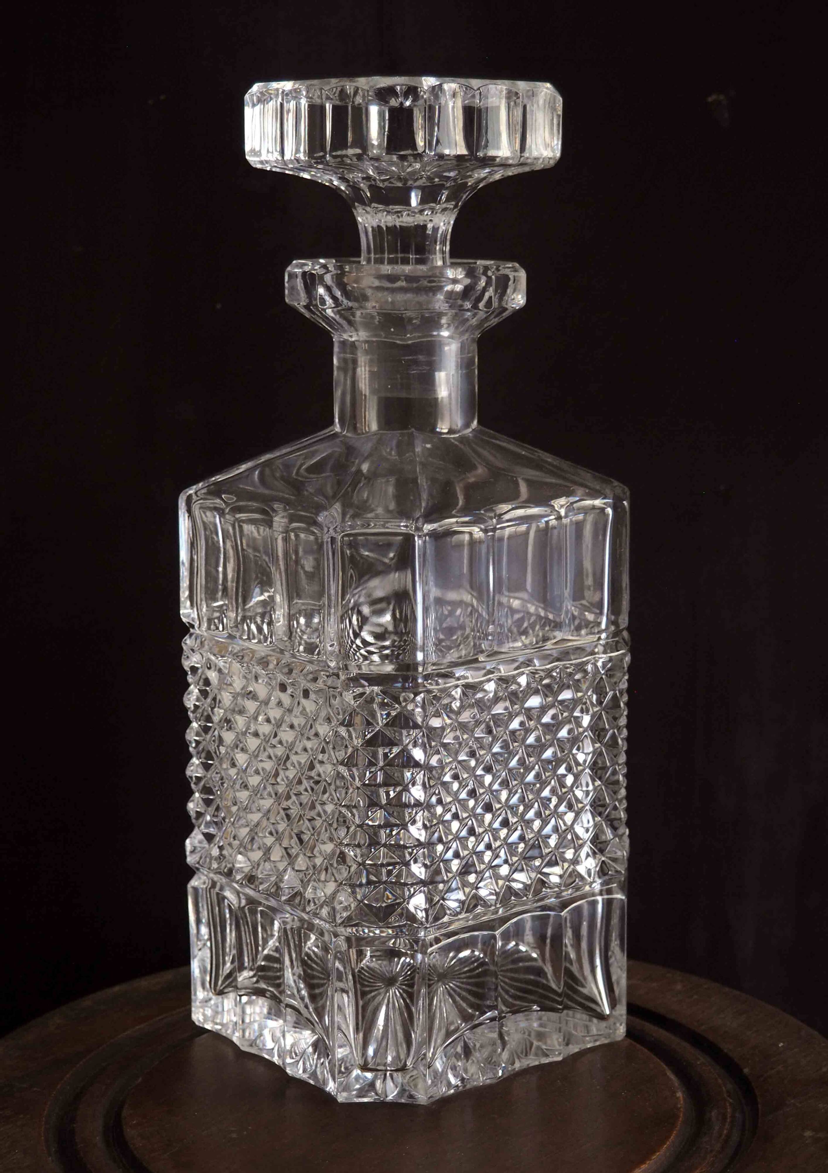 Fluted crystal whiskey decanter