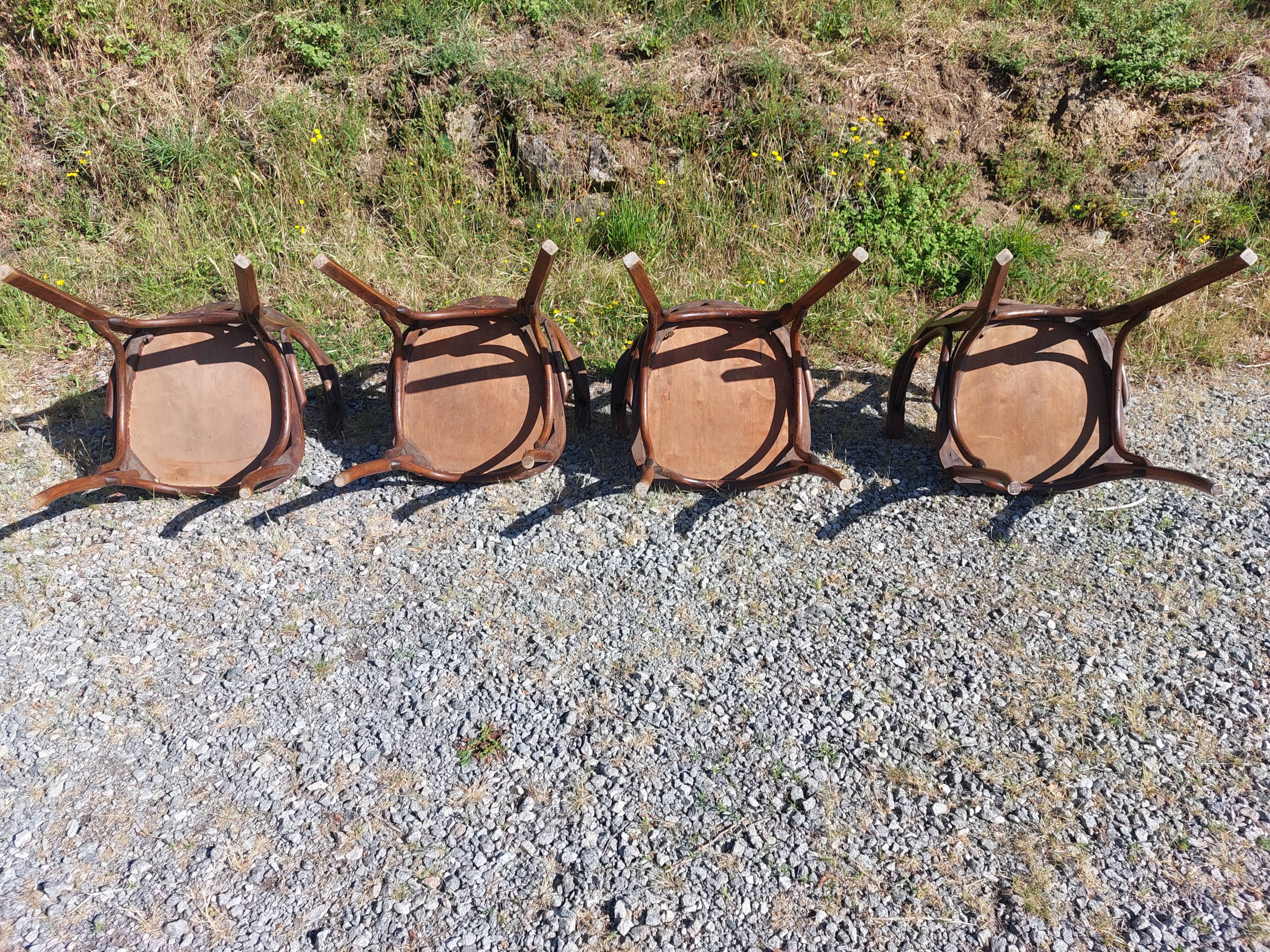4 fauteuils Baumann en bois courbé