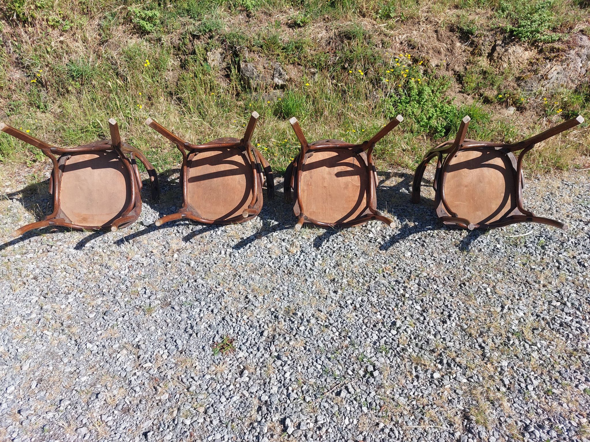 4 fauteuils Baumann en bois courbé