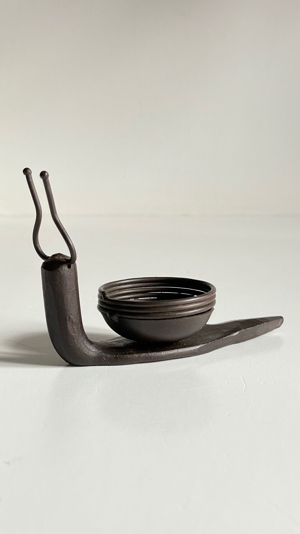 Brutalist escargot vintage candle holder