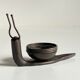 Brutalist escargot vintage candle holder