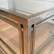 Modernist Chrome Coffee Table with Triple Legs, French Work circa 1970