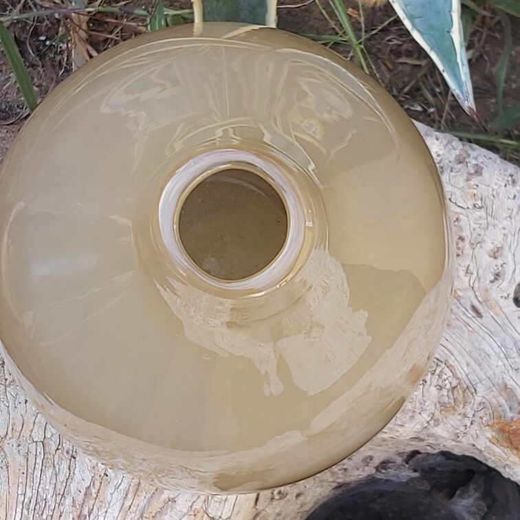 Murano vase in vintage cream brown glass 30 cm