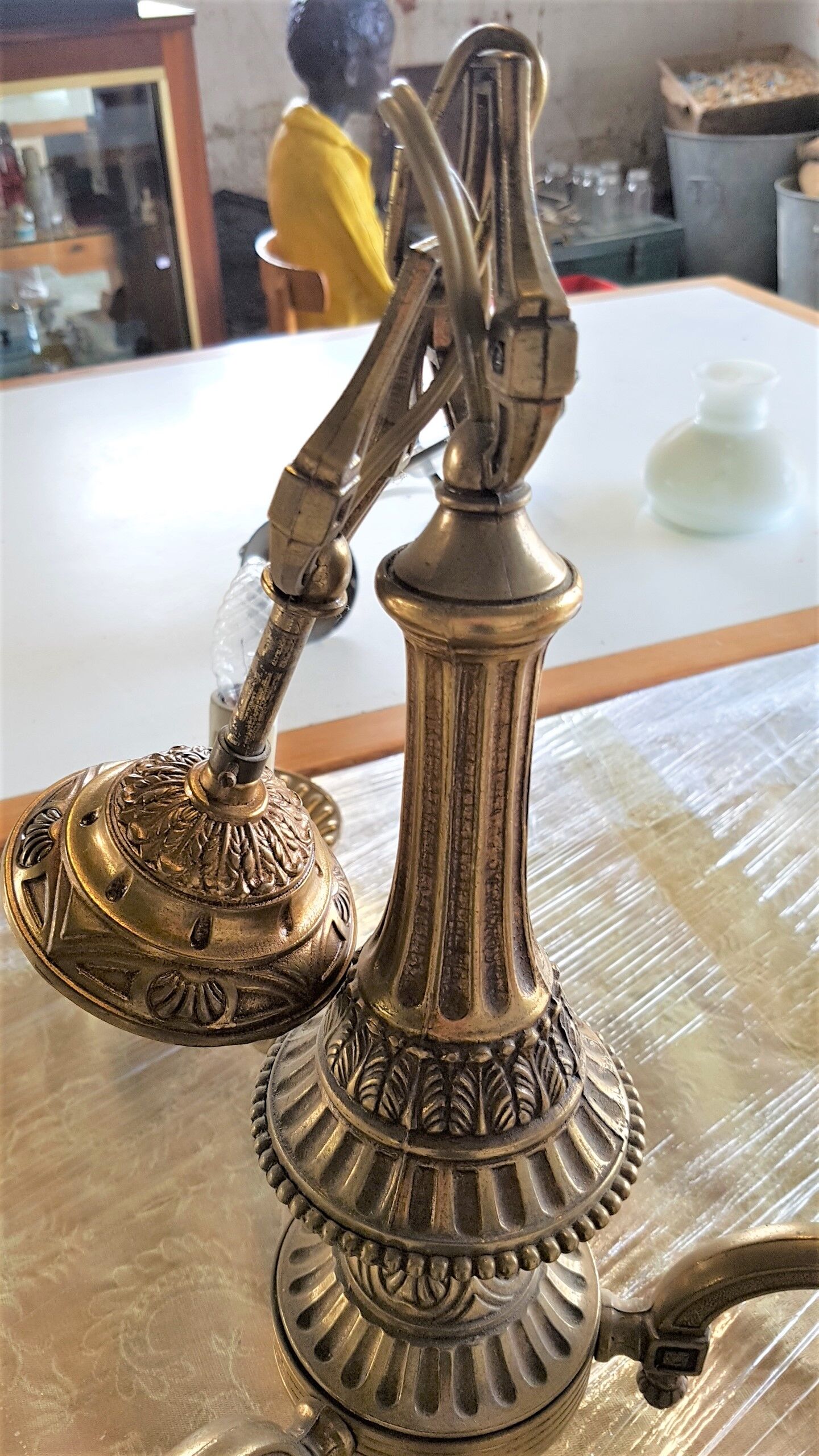 Golden bronze chandelier