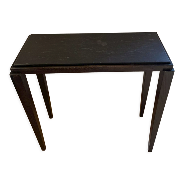 Table d'appoint en chêne, ardoise brute de clivage