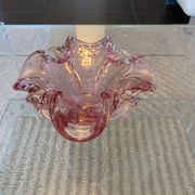 Vintage pink empty pocket ashtray in Murano by Barovier and Toso