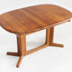 Vintage Danish oval extendable dining table solid teak
