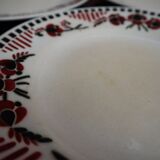5 Assiettes plates Terre de Fer modèle "Damas" Moulin des Loups et Hamage