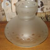 French Vintage White Opaque Glass Lantern Style Patterned Replacement Shade