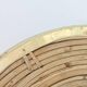 Round rattan and brass bowl, Italy 1970s, Gabriella Crespi style