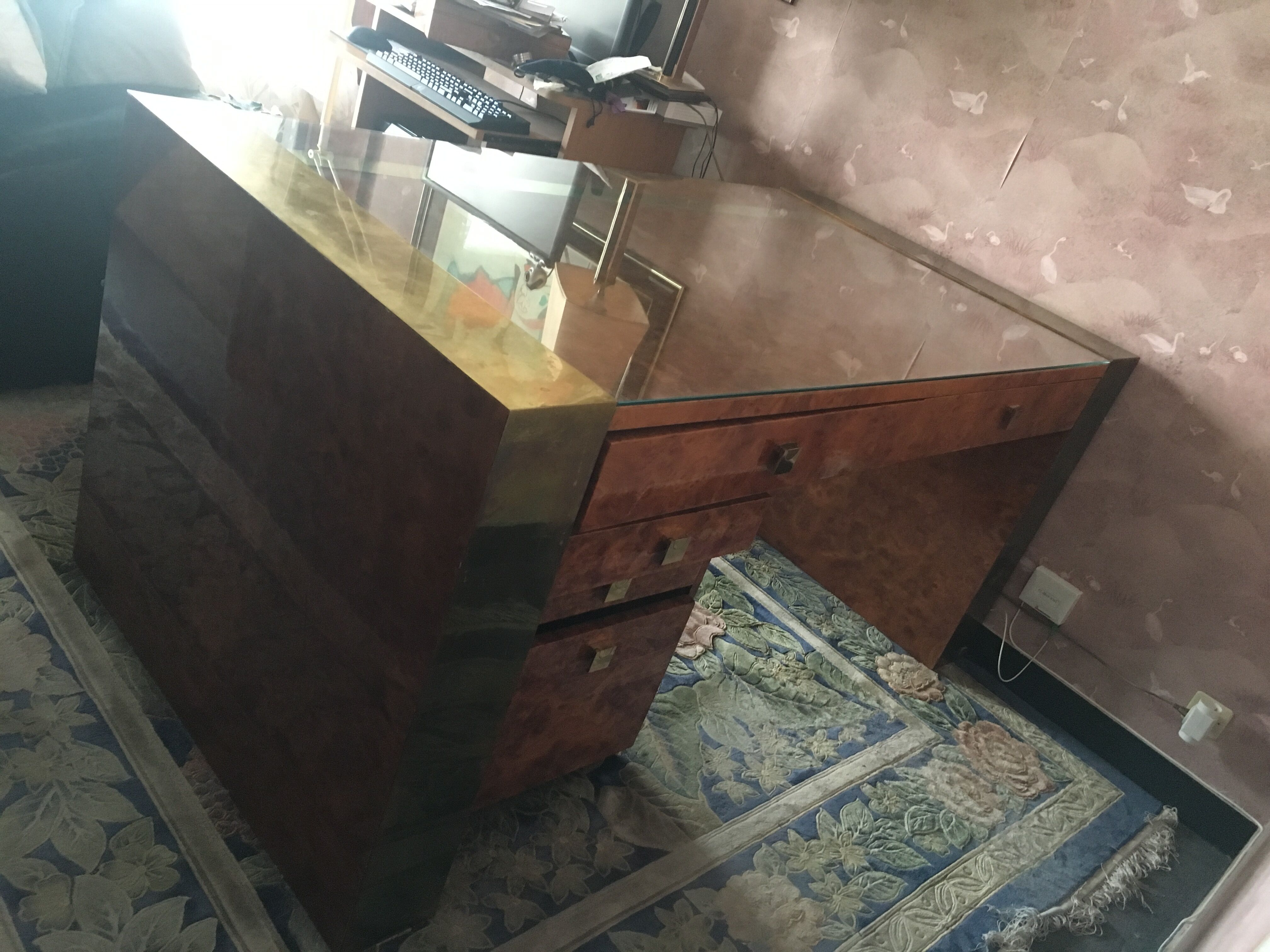 Jean-Claude Mahey elm burl desk