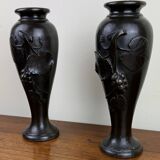 Pair of bronze vases art nouveau period circa 1900