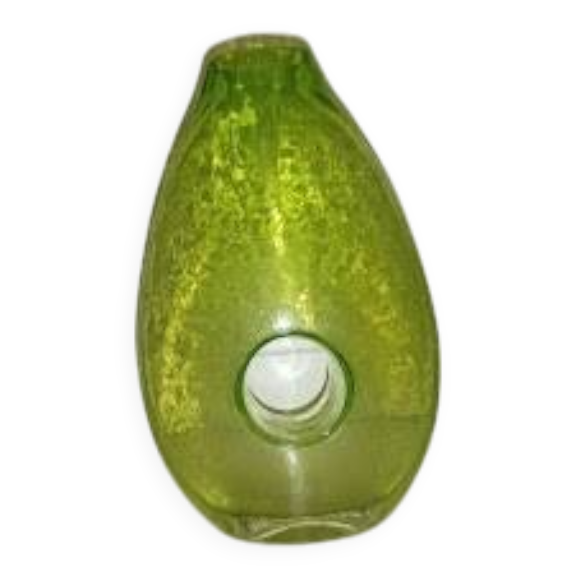 Chartreuse green blown glass vase – vintage handcrafted piece