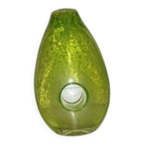 Chartreuse green blown glass vase – vintage handcrafted piece